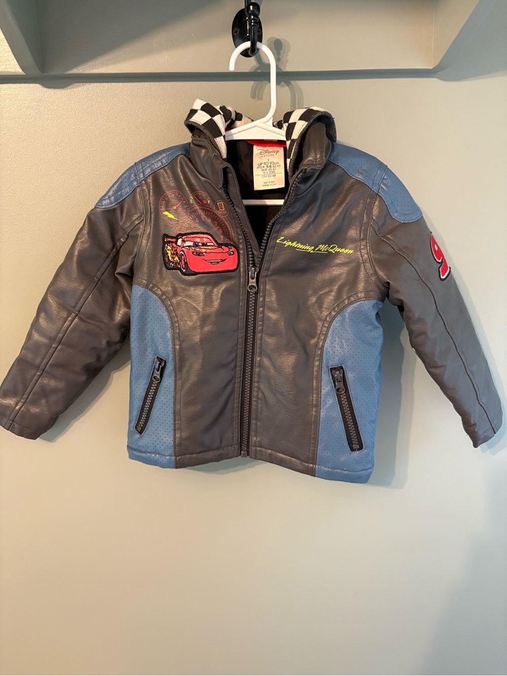 Disney Lightning McQueen Faux Leather Jacket - Blue & Gray